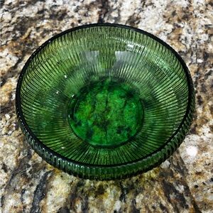 Vintage EO Brody Green glass bowl